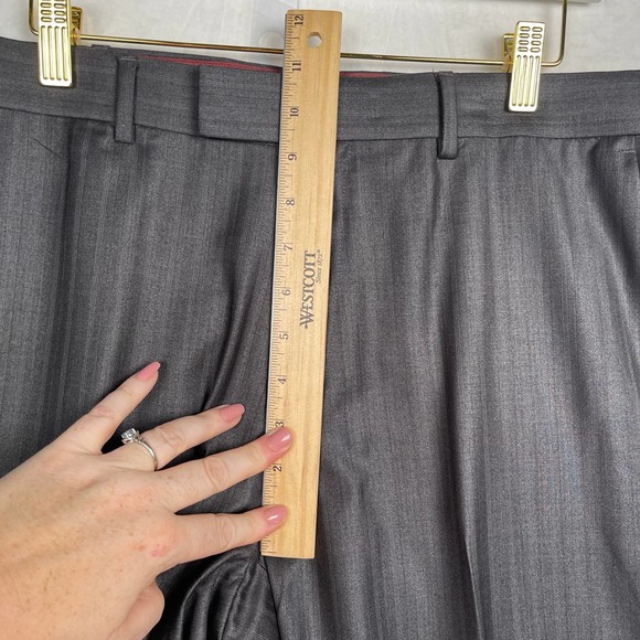 NWT Axist Slim Fit Men's Dress Pants 33x32 Slate Grey Track‎ Stripes City Pant - Picture 5 of 14